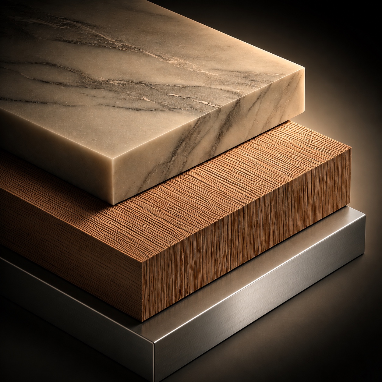 Materials and finishes laid out during a build