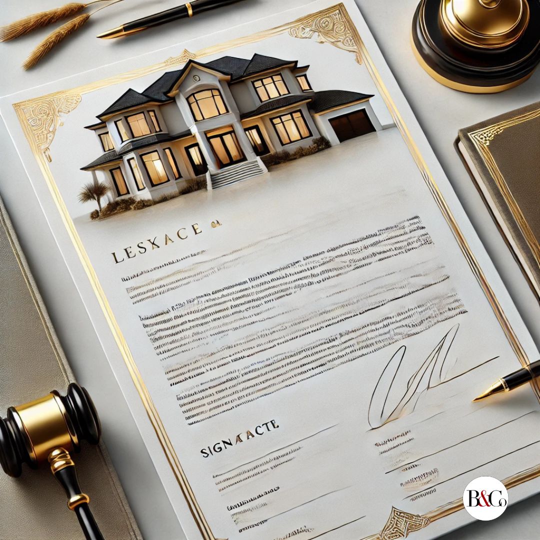 A professional and elegant legal document for selling a luxury home, featuring a high-end design with gold accents, a luxurious letterhead, and formal